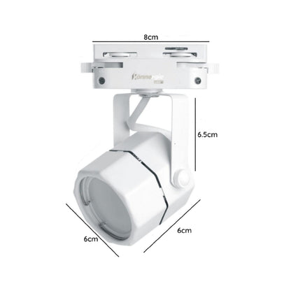Foco Riel GU10 Octágono Blanco